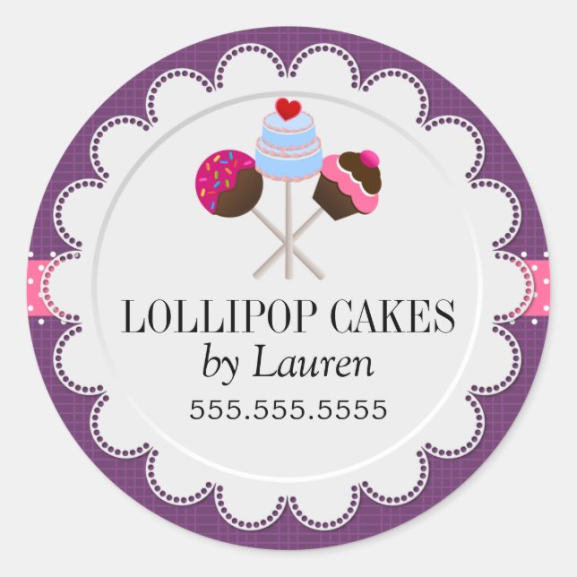 Cake Pops Bakery Box Seals (Front)