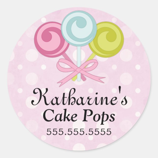 Cake Pops Bakery Box Seals (Front)