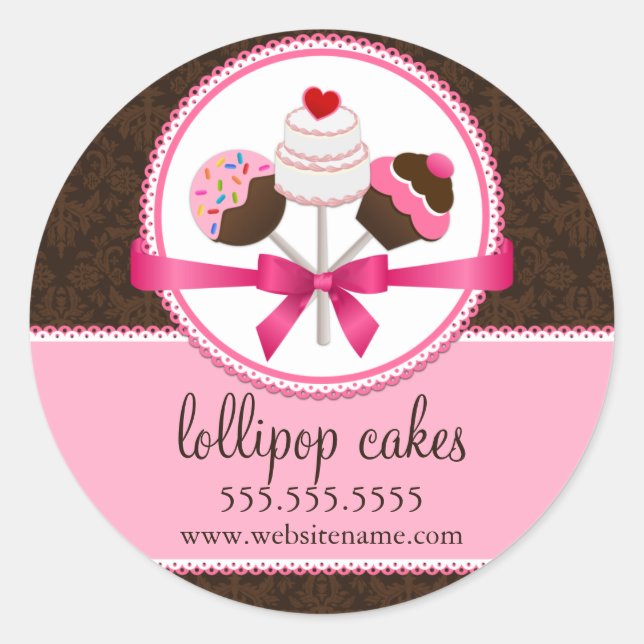 Cake Pops Bakery Box Seals (Front)