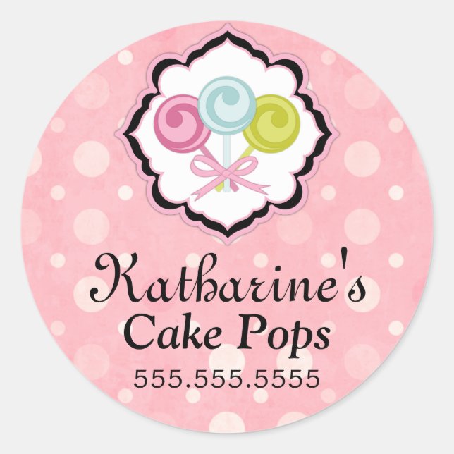 Cake Pops Bakery Box Seals (Front)