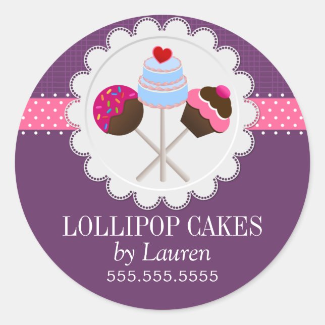 Cake Pops Bakery Box Seals (Front)