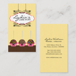 Cake Pops Bakery Business Cards