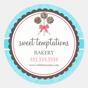 Cake Pops Bakery Packaging Classic Round Sticker