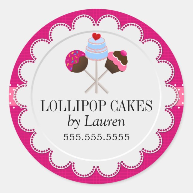 Cake Pops Bakery Stickers (Front)