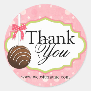 Cake Pops Bakery Thank You Classic Round Sticker