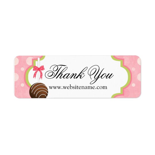 Cake Pops Bakery Thank You Return Address Label