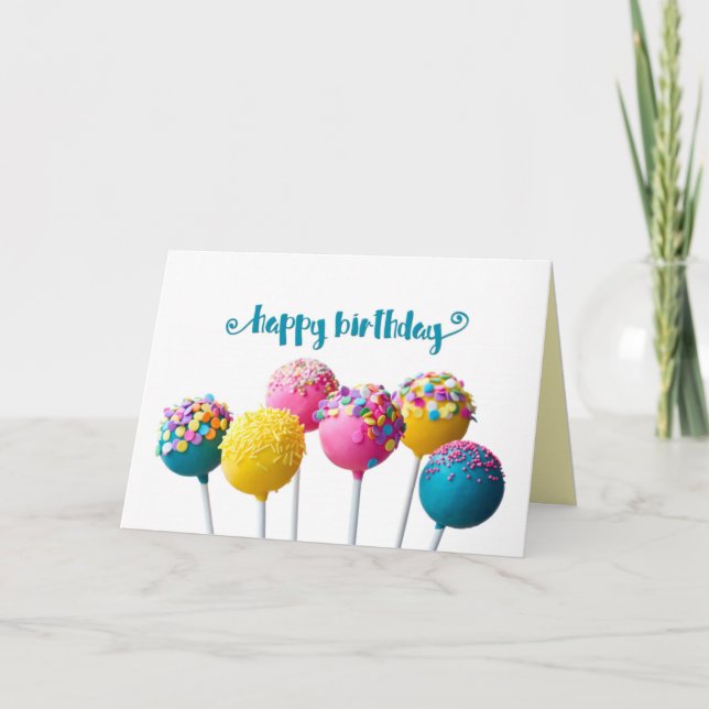Cake Pops Birthday Card (Front)