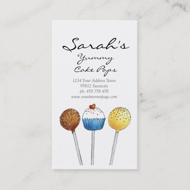 Cake Pops - Business Card (Front)