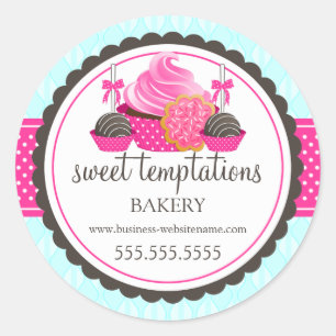 Cake Pops Cookie Cupcake Bakery Box Seals