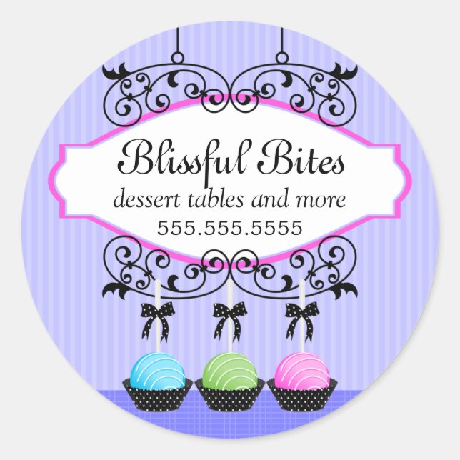 Cake Pops Desserts Bakery Classic Round Sticker (Front)