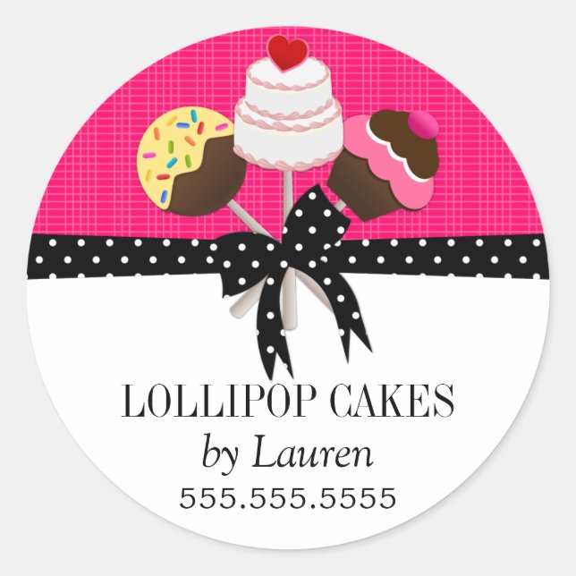 Cake Pops Fuchsia Stickers (Front)