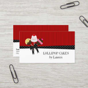 Cake Pops Red Business Card