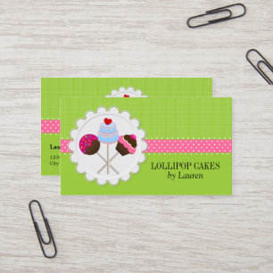 Cake Pops Vibrant Green Business Card