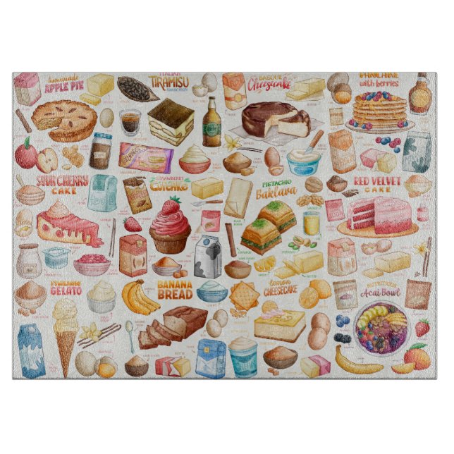 Cake Recipes Cutting Board (Front)