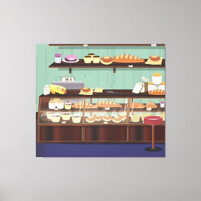 Cake Shop Counter Canvas Print (Front)