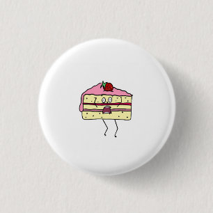 Cake slice, cake themed 1 inch round button