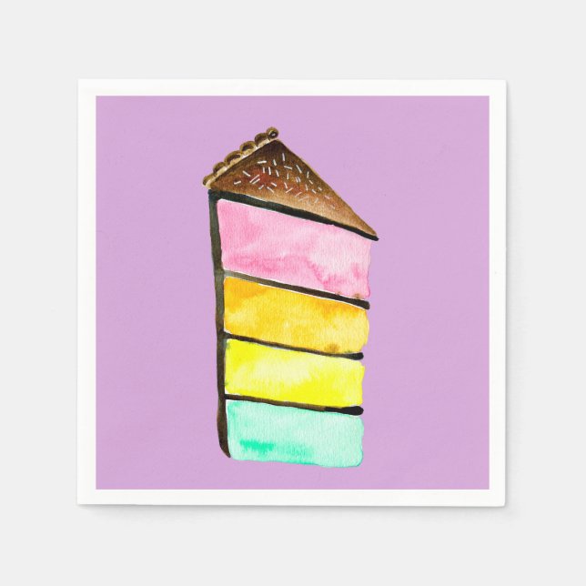Cake slice rainbow cake art napkin (Front)