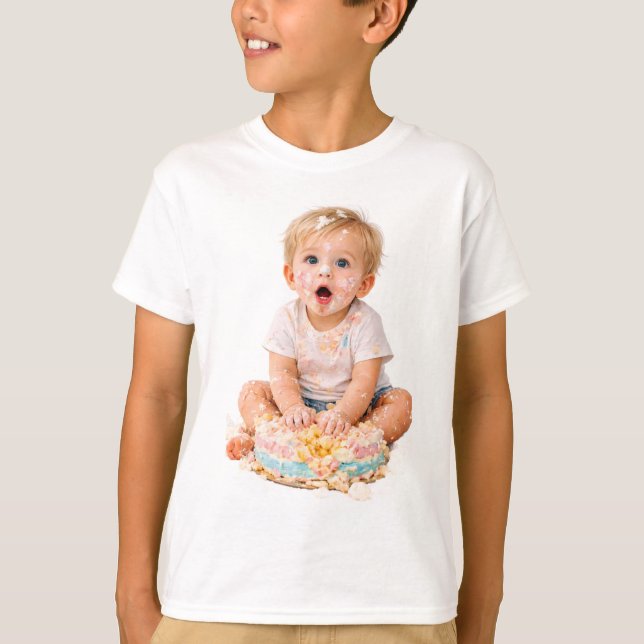 Cake Smash Baby First Birthday T-Shirt (Devant)