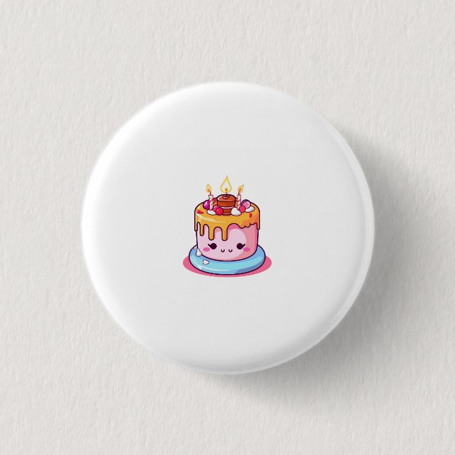 Cake theme, cake design, cute cake 1 inch round button (Front)