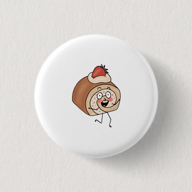 Cake themed, cake design 1 inch round button (Front)