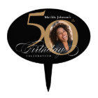 50e anniversaire Gold Black Calligraphy Photo pers