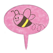 Cute Little Bee Flying Pink Aquarelle Baby shower