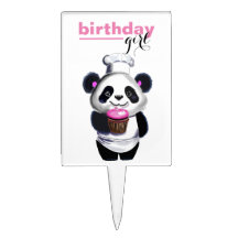Cute Panda Ours Anniversaire Fille Gâteau Pick