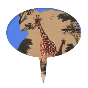 Cake Topper Ouganda - Carte de la faune - Imprimer