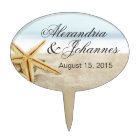 CAKE TOPPER Sandy Beach Starfish Seashells