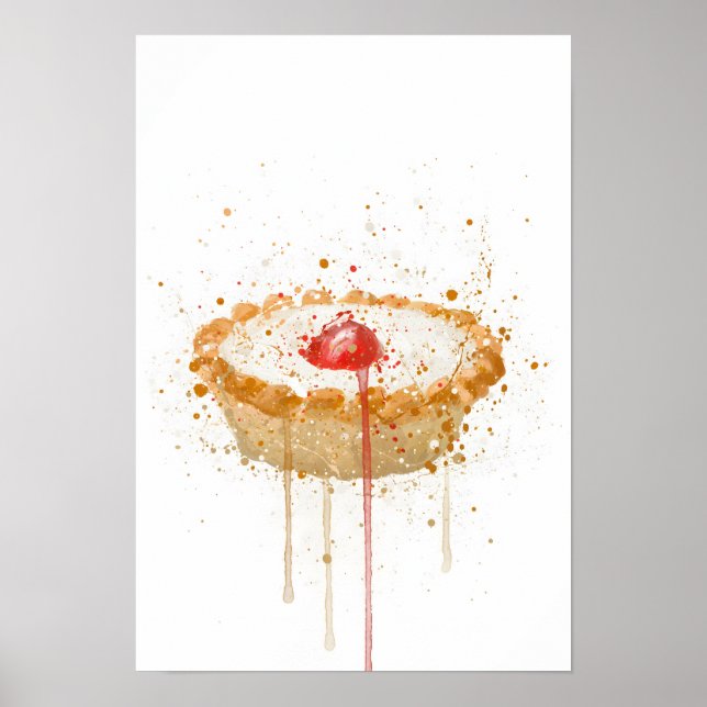 Cake Wall Art Print 'Cherry Bakewell' (Front)