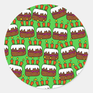 Cake Wallpaper Classic Round Sticker