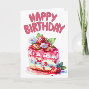 Cake Wishes Birthday Card and colouring page