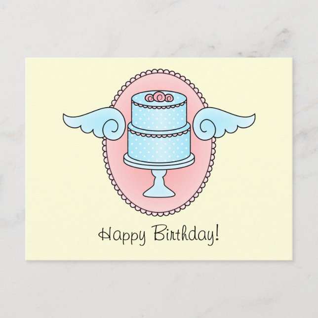 Cake with Wings Postcard (Front)