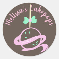 Cakepop Logo Banner Bow Homemade Bakery Swirls