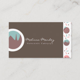 Cakepop Logo Sprinkles Pattern Bakery Business Card