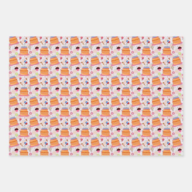 Cakes And Pastries Wrapping Paper Sheet (Front)
