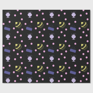 cakes and sundaes black wrapping paper
