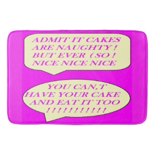 Cakes are nice made for food lovers colour pink bath mat