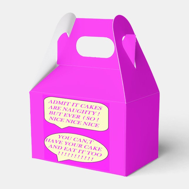 Cakes are nice made for food lovers colour pink    favor box (Front Side)