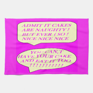 Cakes are nice made for food lovers colour pink    kitchen towel
