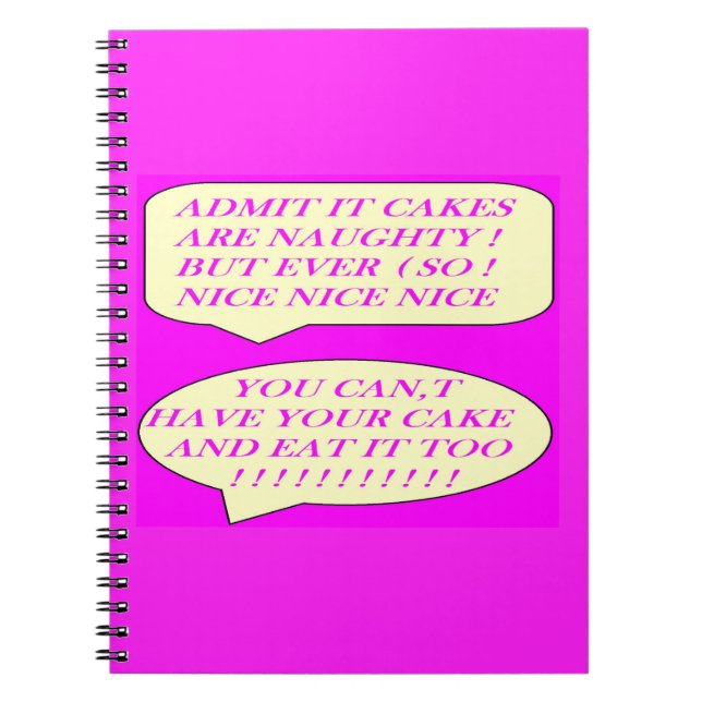 Cakes are nice made for food lovers colour pink    notebook (Front)