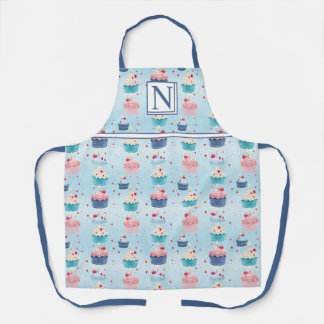 Cakes, Candles and Strawberries Customized Initial Apron