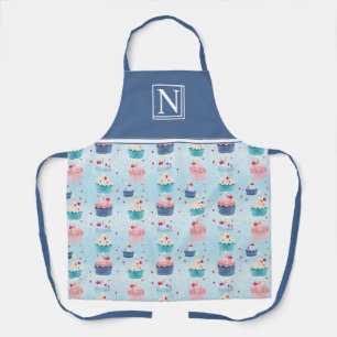 Cakes, Candles and Strawberries Customized Initial Apron
