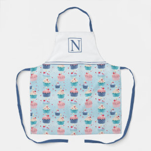 Cakes, Candles and Strawberries Customized Initial Apron