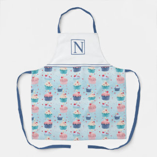 Cakes, Candles and Strawberries Customized Initial Apron