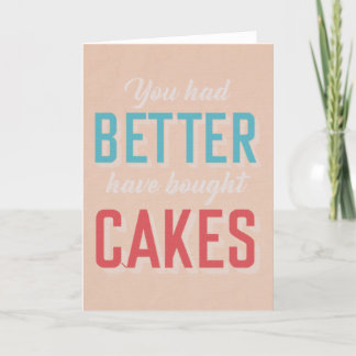 CAKES - carte de départ amusante