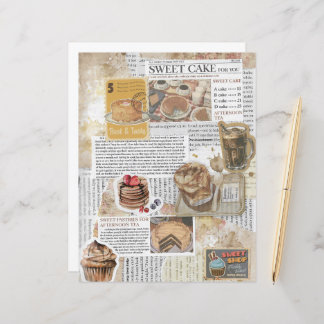 Cakes & Coffee Vintage Ephemera Decoupage Paper