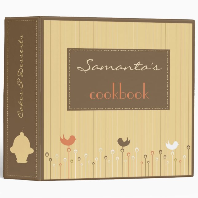 Cakes & Desserts Cookbook Binder (Front/Spine)