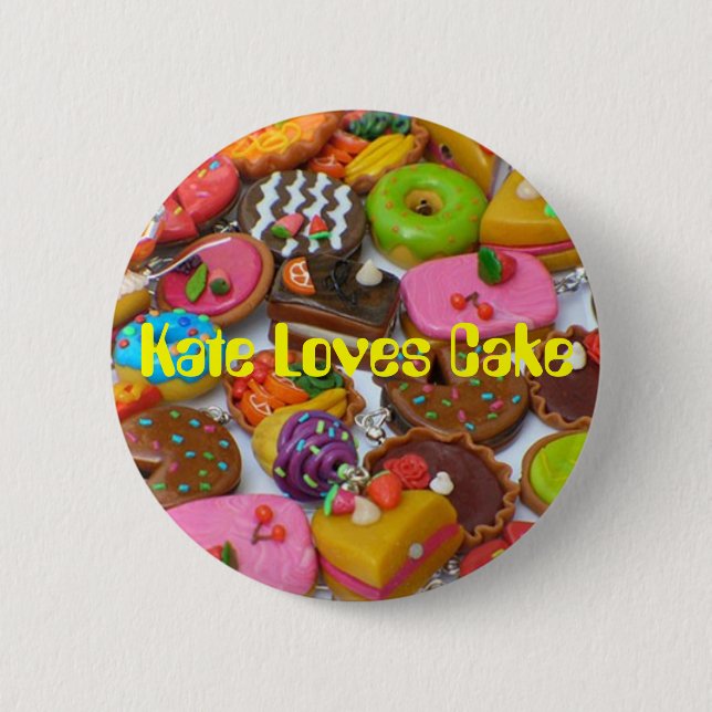 Cakes, Kate Loves Cake 2 Inch Round Button (Front)