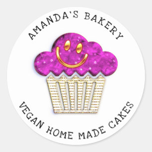 Cakes Sweet Homemade Vegan Bakery Muffins Smile  Classic Round Sticker